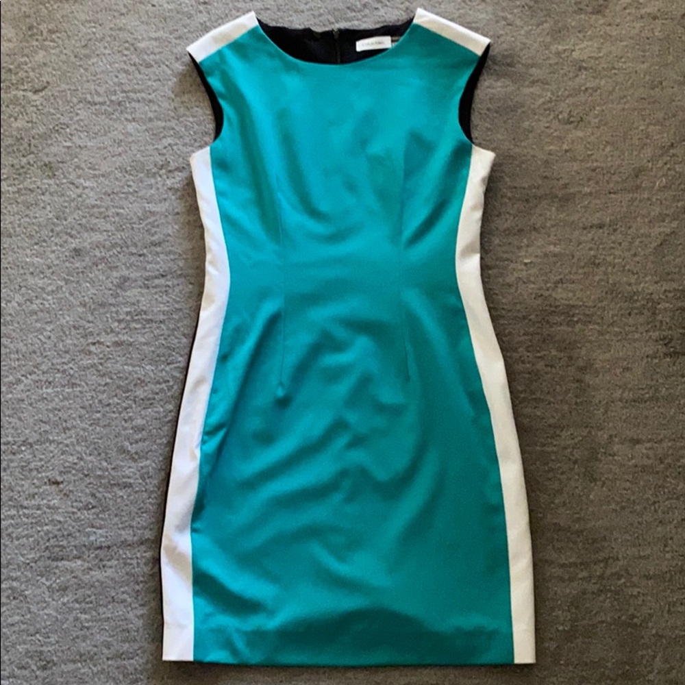 Calvin Klein color block pencil dress size 4